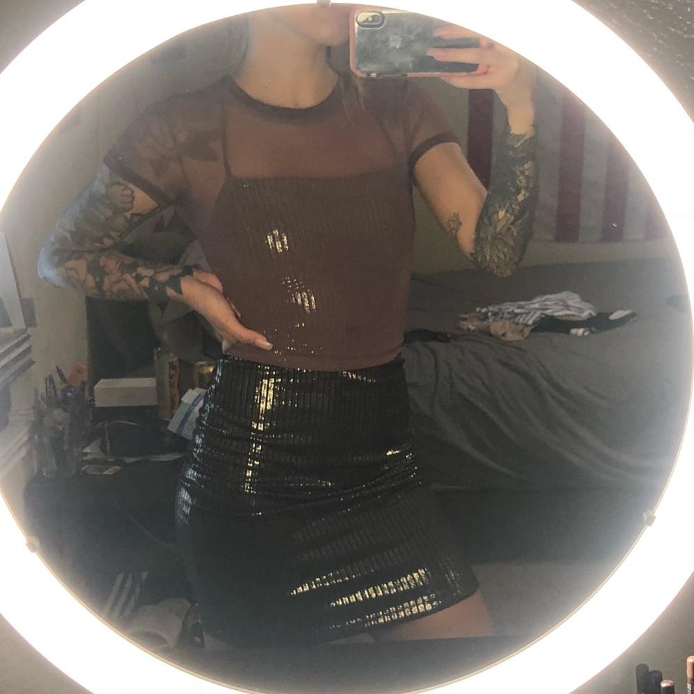 Strappy shiny dress with top